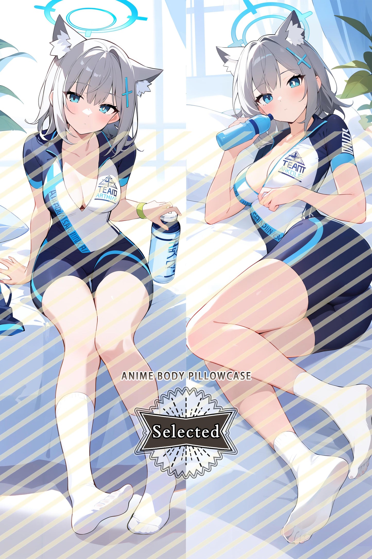 Blue Archive Sunaōkami Shiroko 砂狼シロコ  Split legs pillow