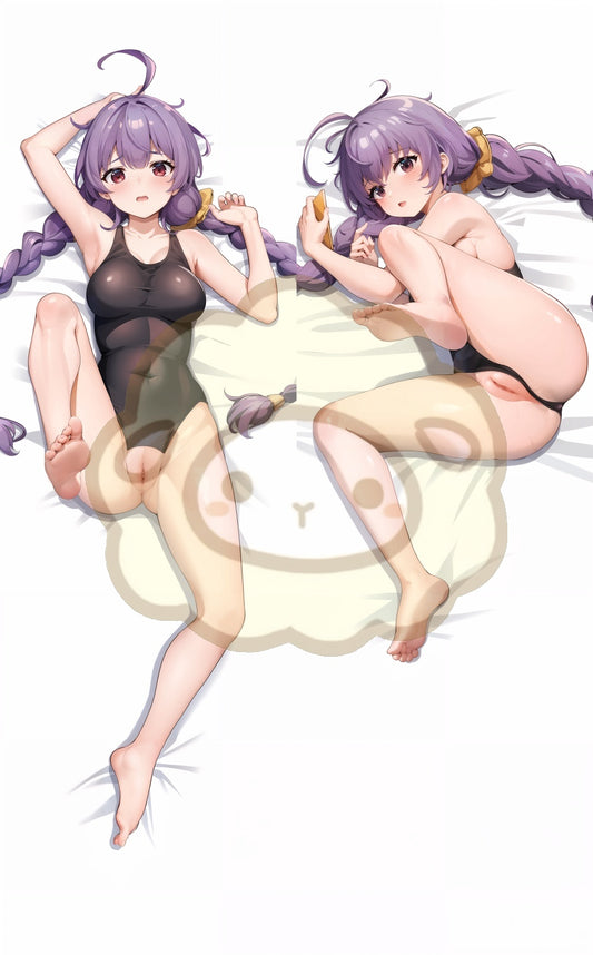 Original Character Double ponytail swimsuit girl Split legs pillow