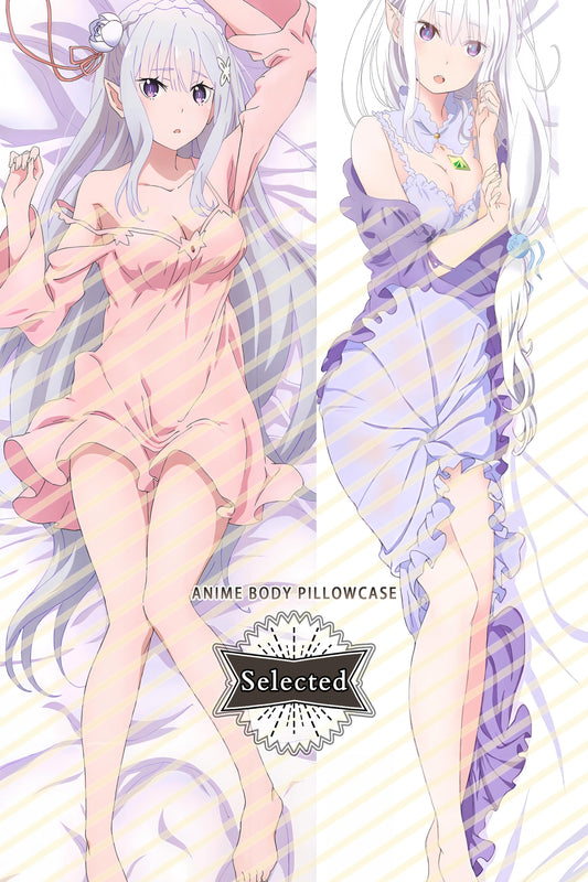 Re:Zero Emilia Split legs pillow Custom Dakimakura Body Pillows