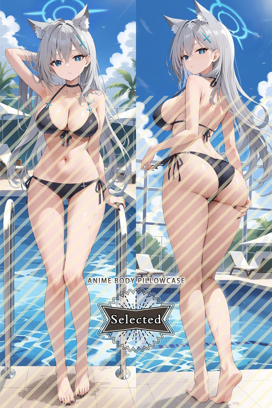 Blue Archive Sunaōkami Shiroko 砂狼シロコ  Split legs pillow Custom Dakimakura Body Pillows