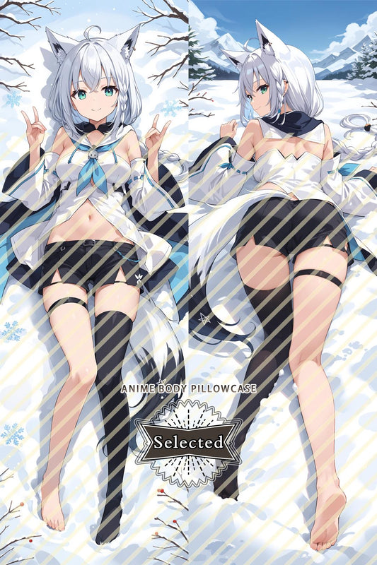 hololive Shirakami Fubuki Furry Hugging body pillow Custom Dakimakura Body Pillows