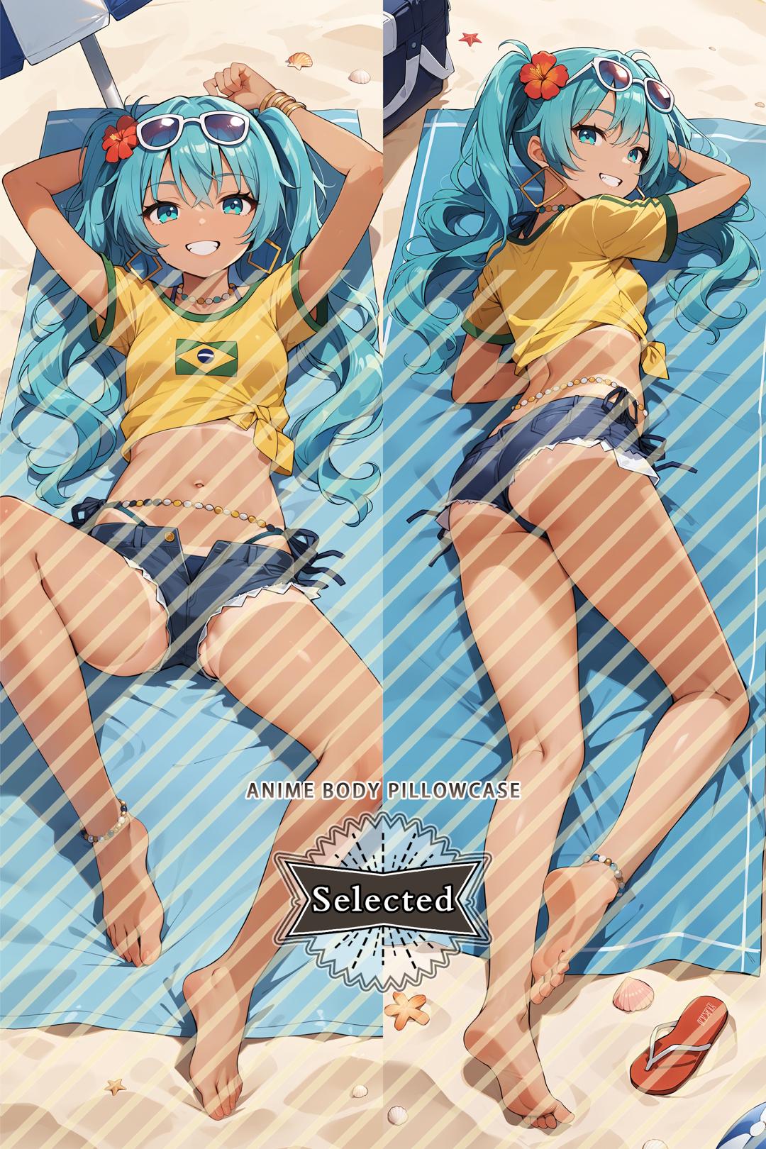 Brazilian Hatsune Miku Split legs pillow Custom Dakimakura Body Pillows