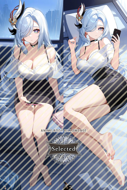 Genshin-Shenhe Split legs pillow Custom Dakimakura Body Pillows