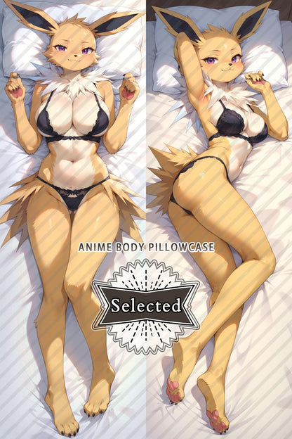 Pokémon Jolteon Furry Split legs pillow Custom Dakimakura Body Pillows