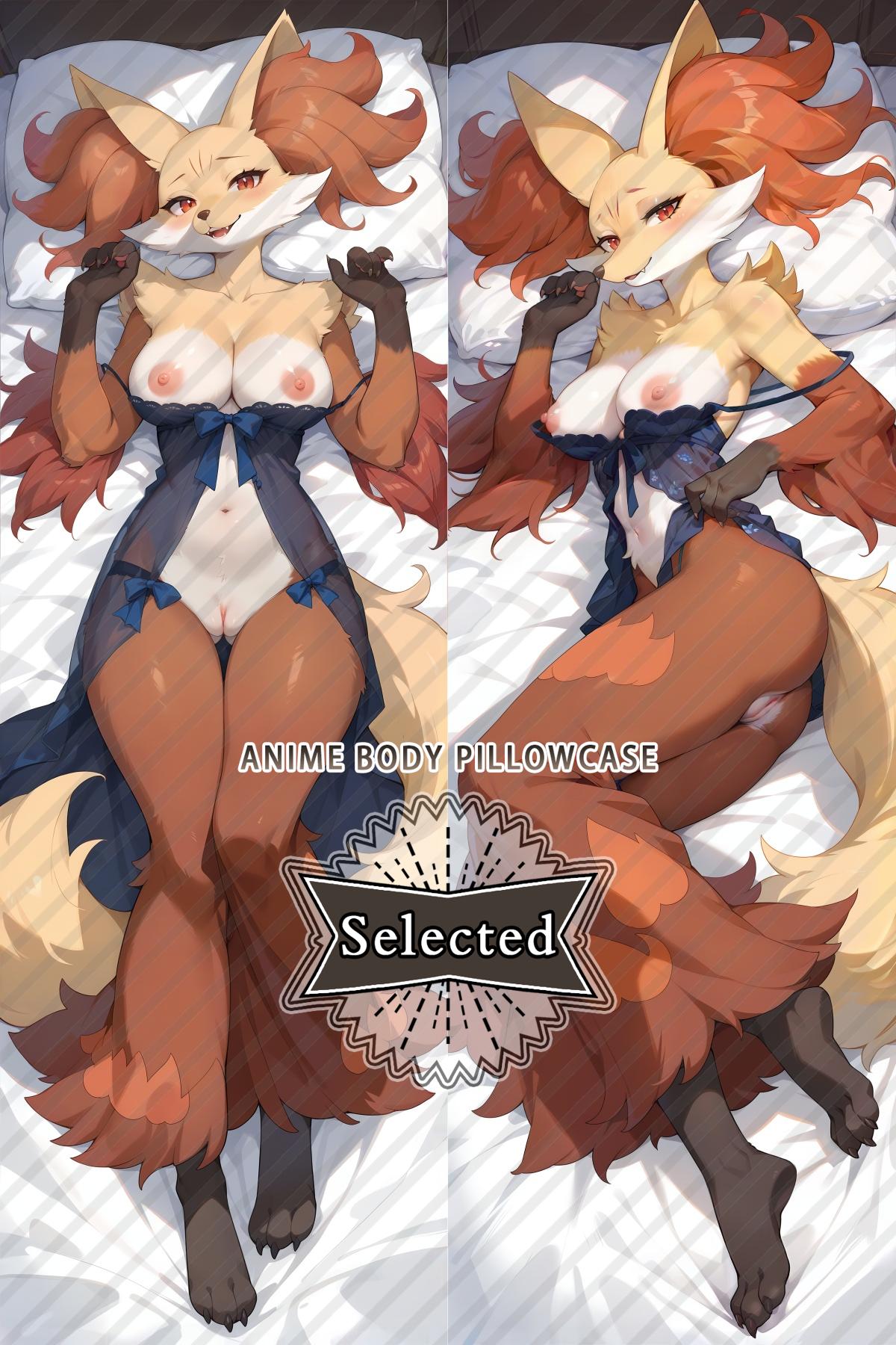 Pokémon Delphox Furry Split legs pillow Custom Dakimakura Body Pillows