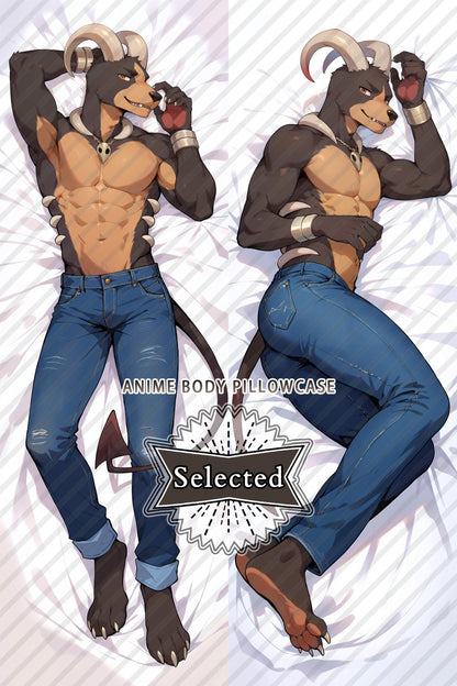 Pokemon Houndoom Furry Split legs pillow Custom Dakimakura Body Pillows