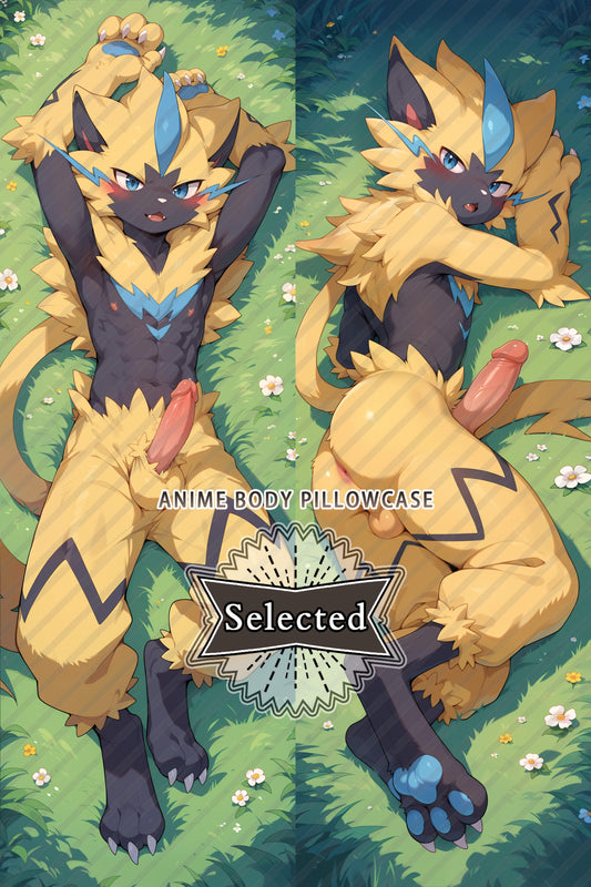 Pokemon Zeraora Furry anime Split legs pillow Custom Dakimakura Body Pillows