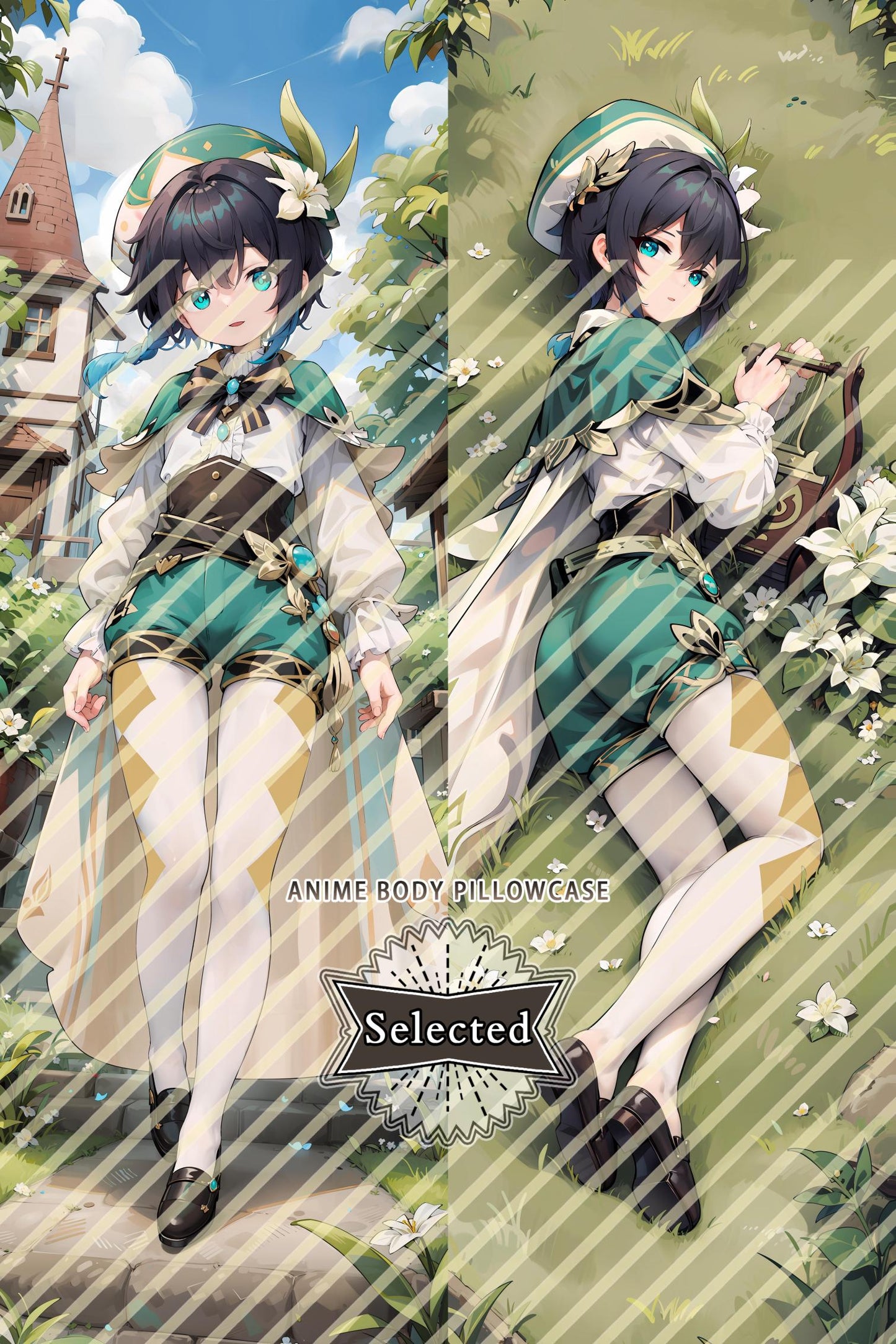 Genshin-Little Venti Split legs pillow Custom Dakimakura Body Pillows