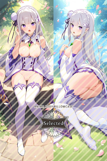 Re:Zero Emilia Split legs pillow Custom Dakimakura Body Pillows