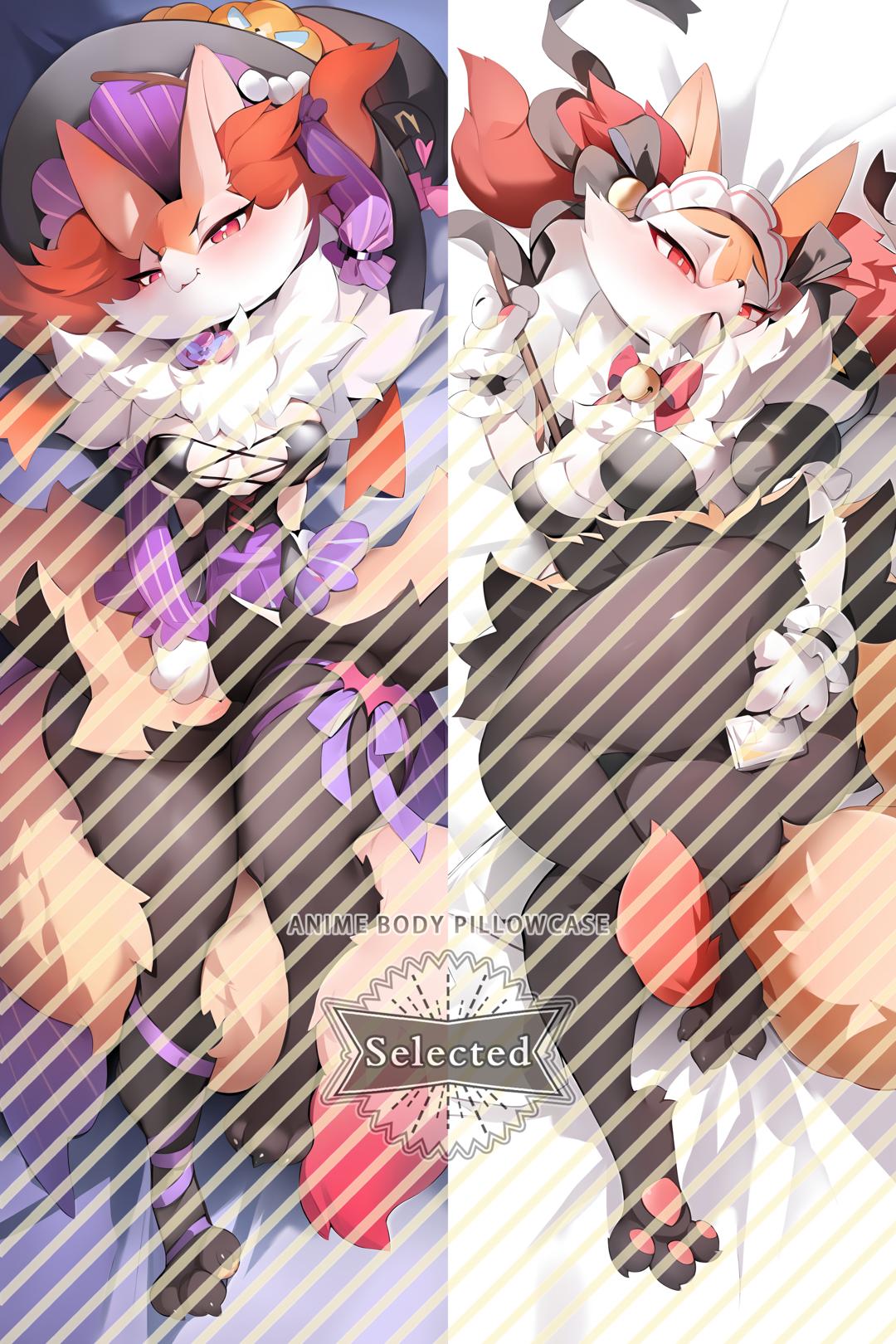 Original Character Braixen Furry Split legs pillow Custom Dakimakura Body Pillows