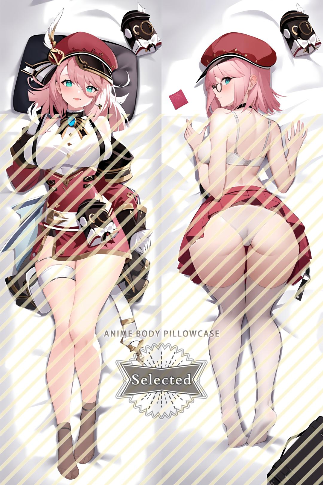 Genshin-Charlotte Split legs pillow Custom Dakimakura Body Pillows