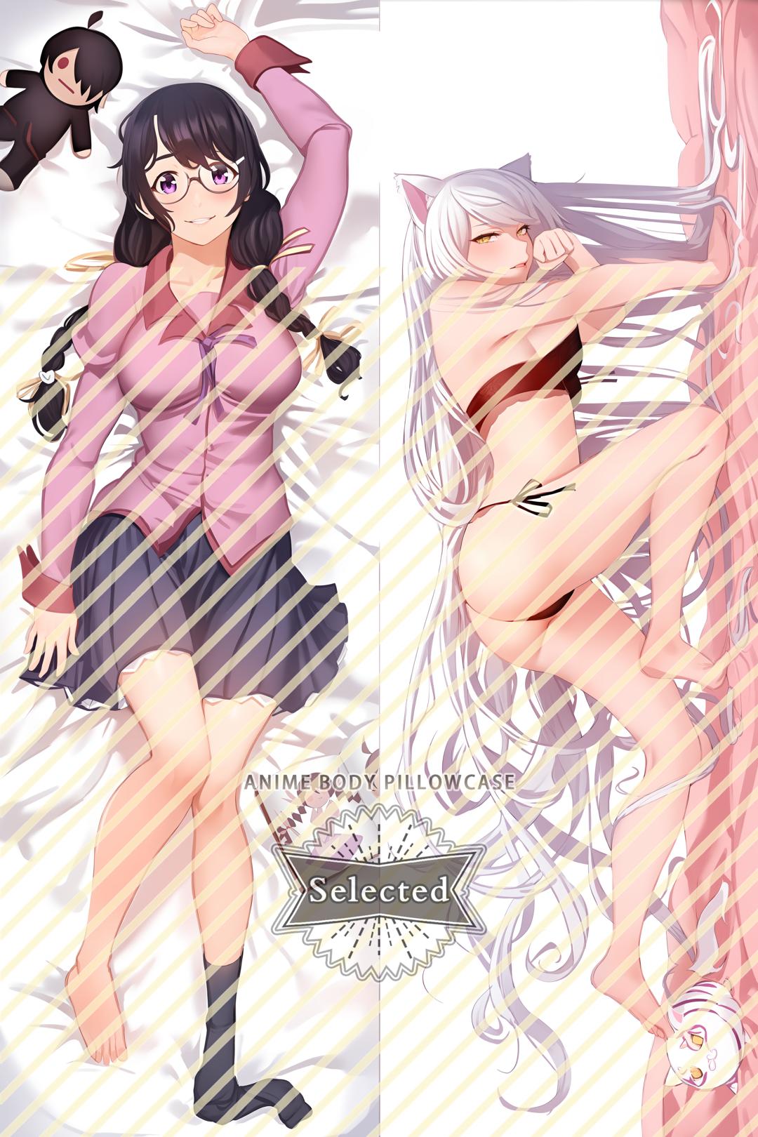 Bakemonogatari Tsubasa Hanekawa Split legs pillow Custom Dakimakura Body Pillows