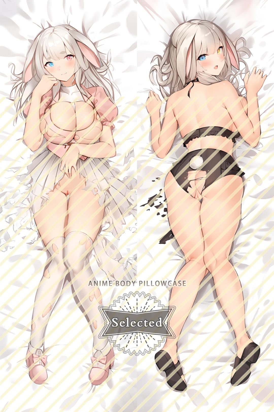 Original Character Haruko Furry Split legs pillow Custom Dakimakura Body Pillows