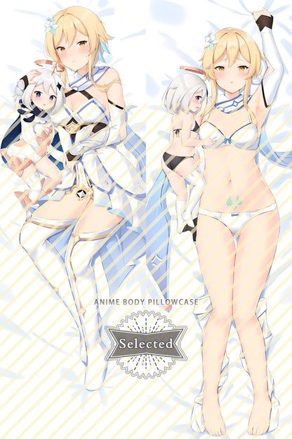 Genshin-Lumine & Paimon Split legs pillow Custom Dakimakura Body Pillows