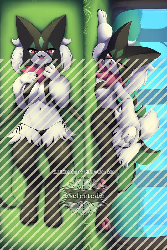 Pokémon Meowscarada Furry Split legs pillow Custom Dakimakura Body Pillows