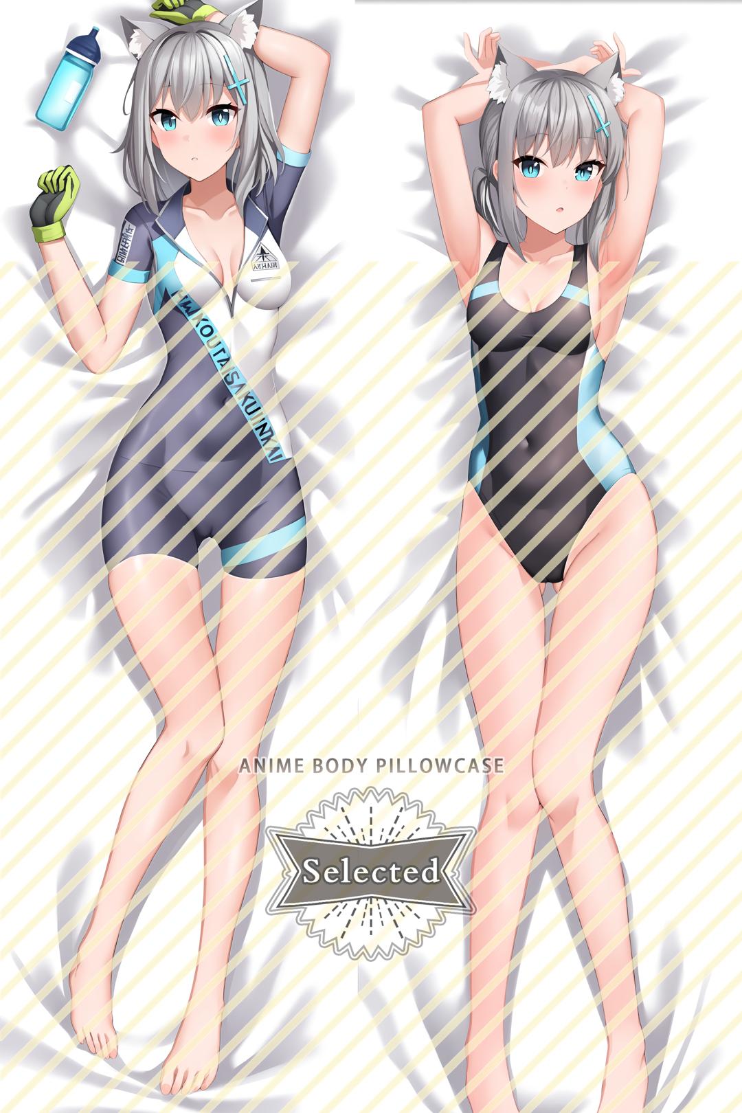 Blue Archive Sunaōkami Shiroko 砂狼シロコ  Split legs pillow Custom Dakimakura Body Pillows