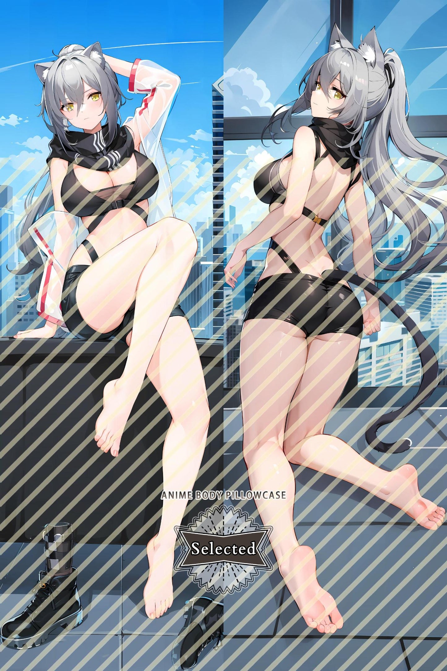 Arknights Schwarz Hugging body pillow